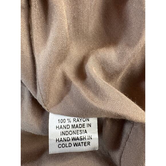 Skemo Maxi Dress Beach Swim Cover Up Boho Embroidered Brown Size Medium - Picture 9 of 9